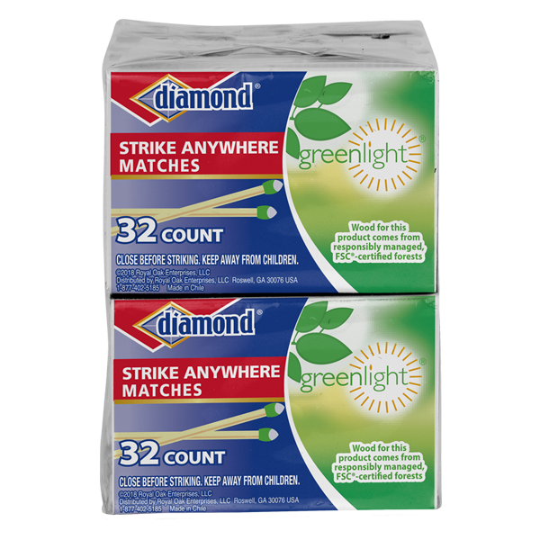 Diamond Greenlight Strike Anywhere Penny Matches Diamond Brands